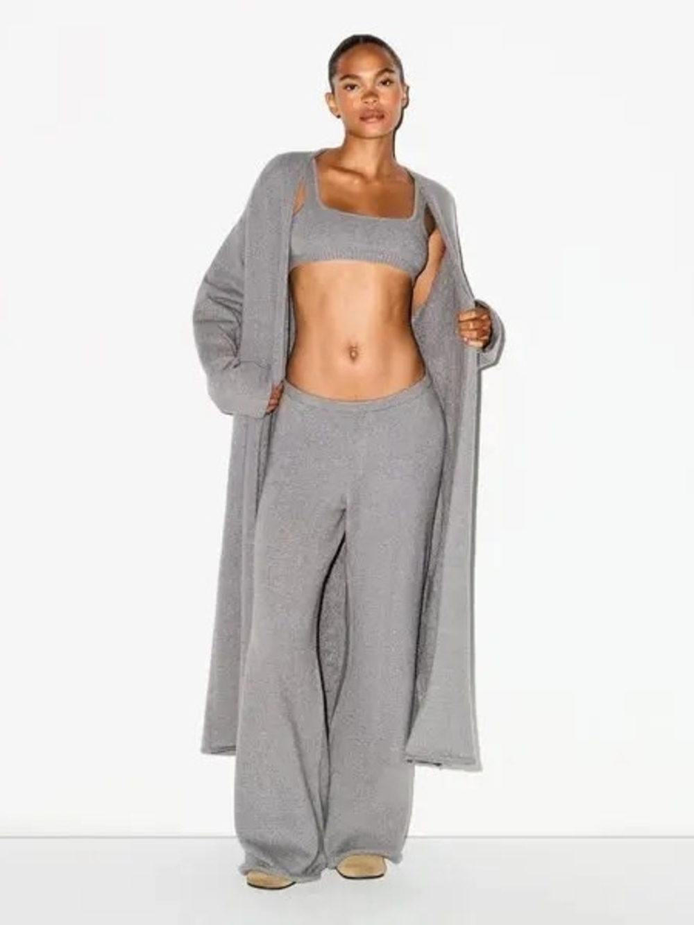 SKIMS Heather Grey Long Cardi